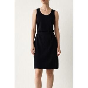 Misook Tank Top and Pencil Mini Skirt Set Black Stretch Minimalist Size L/M